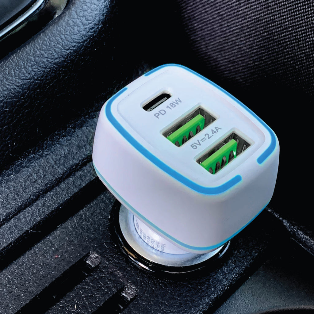 18W 3 Port Car Charger