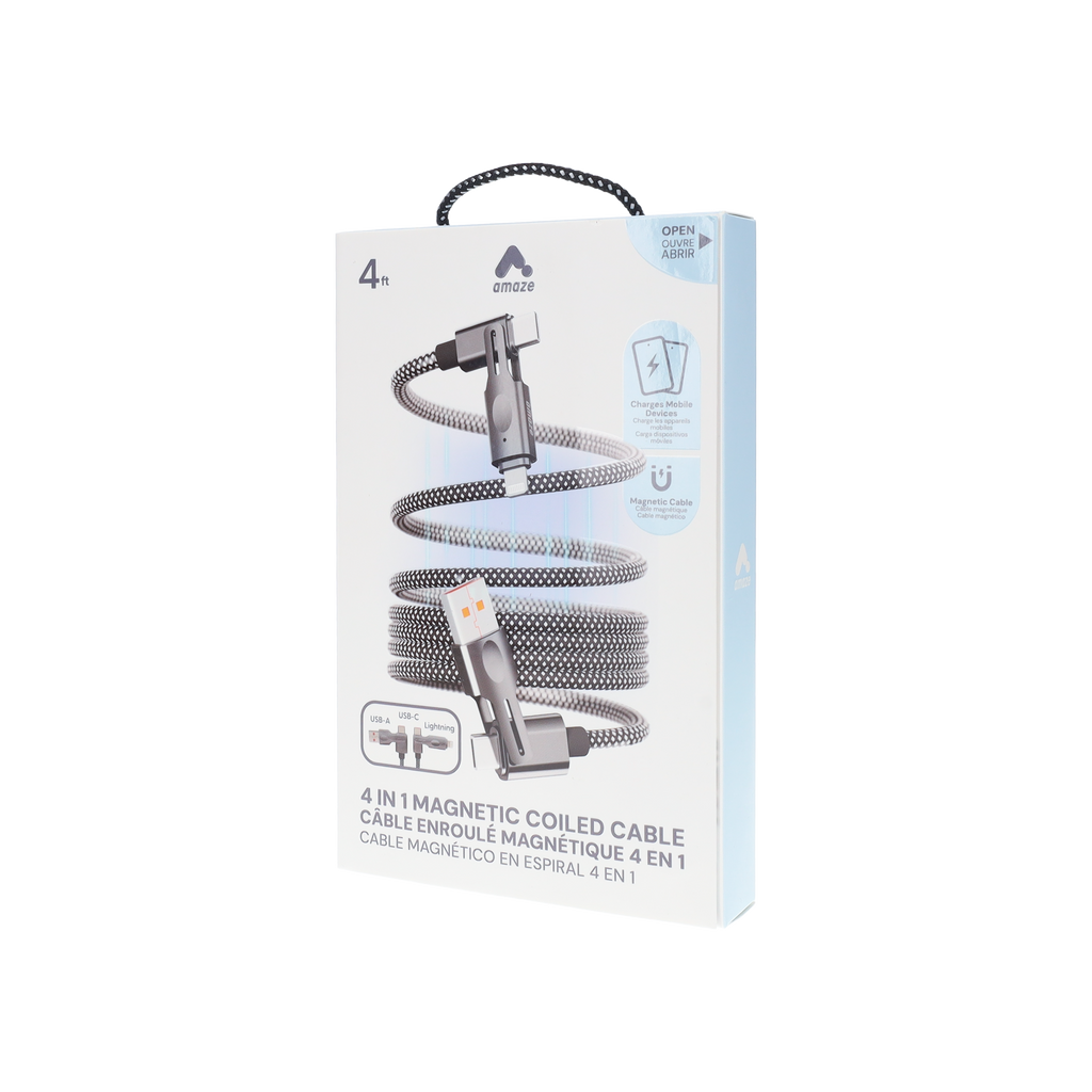 4 in 1 Magnetic Coiled Cable