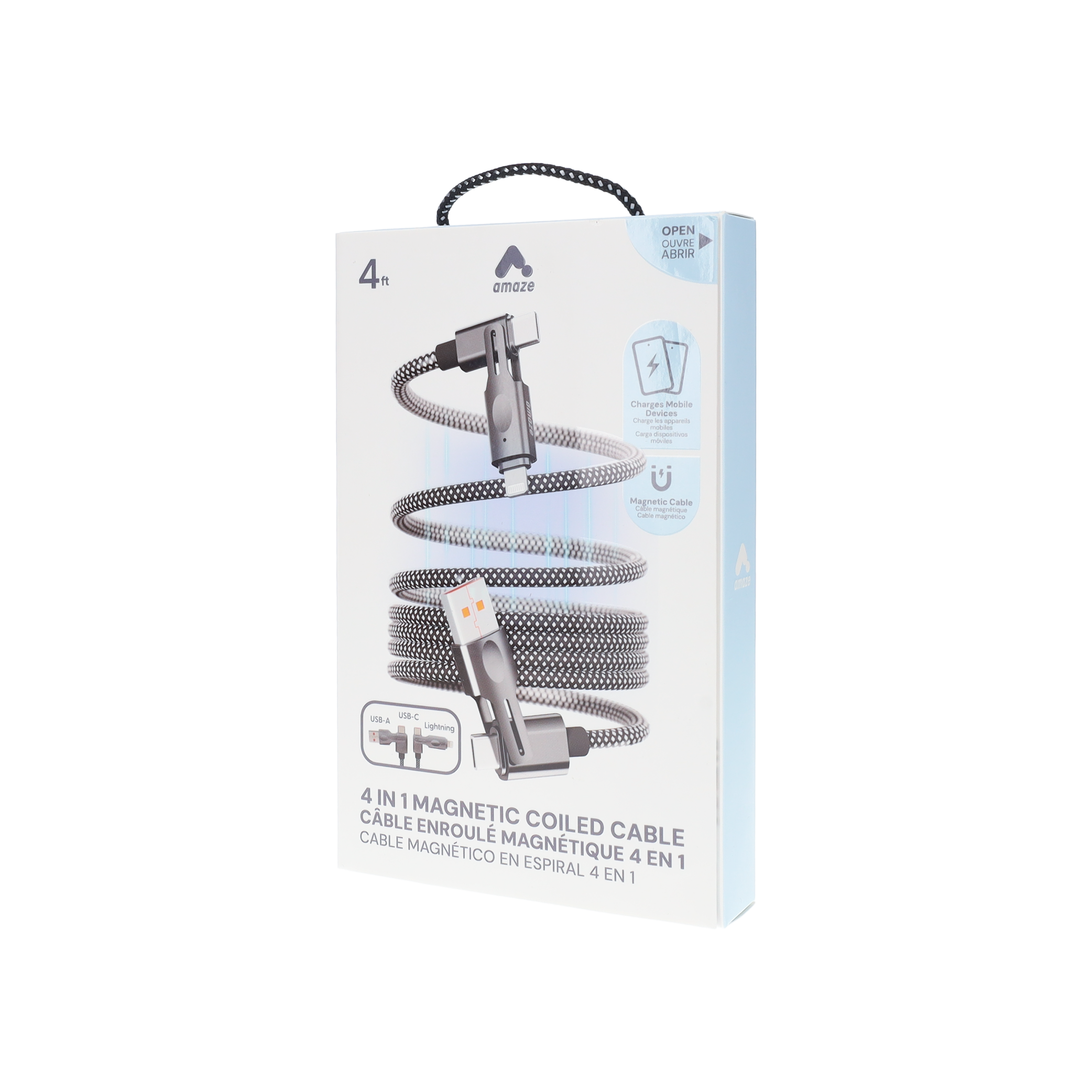 4 in 1 Magnetic Coiled Cable