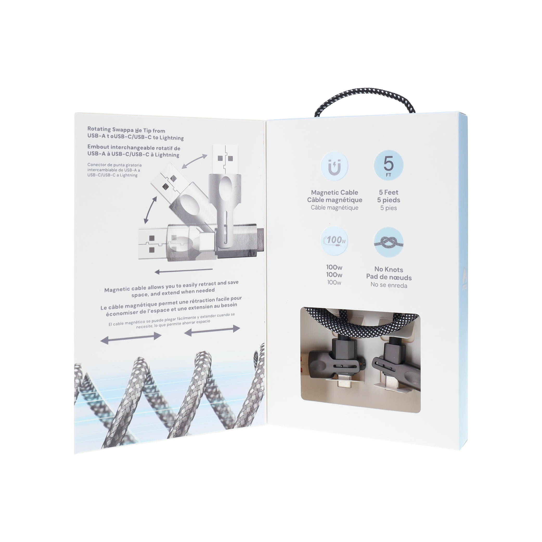 4 in 1 Magnetic Coiled Cable