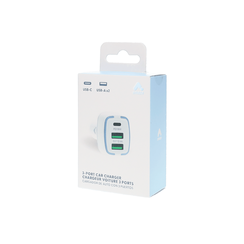 18W 3 Port Car Charger