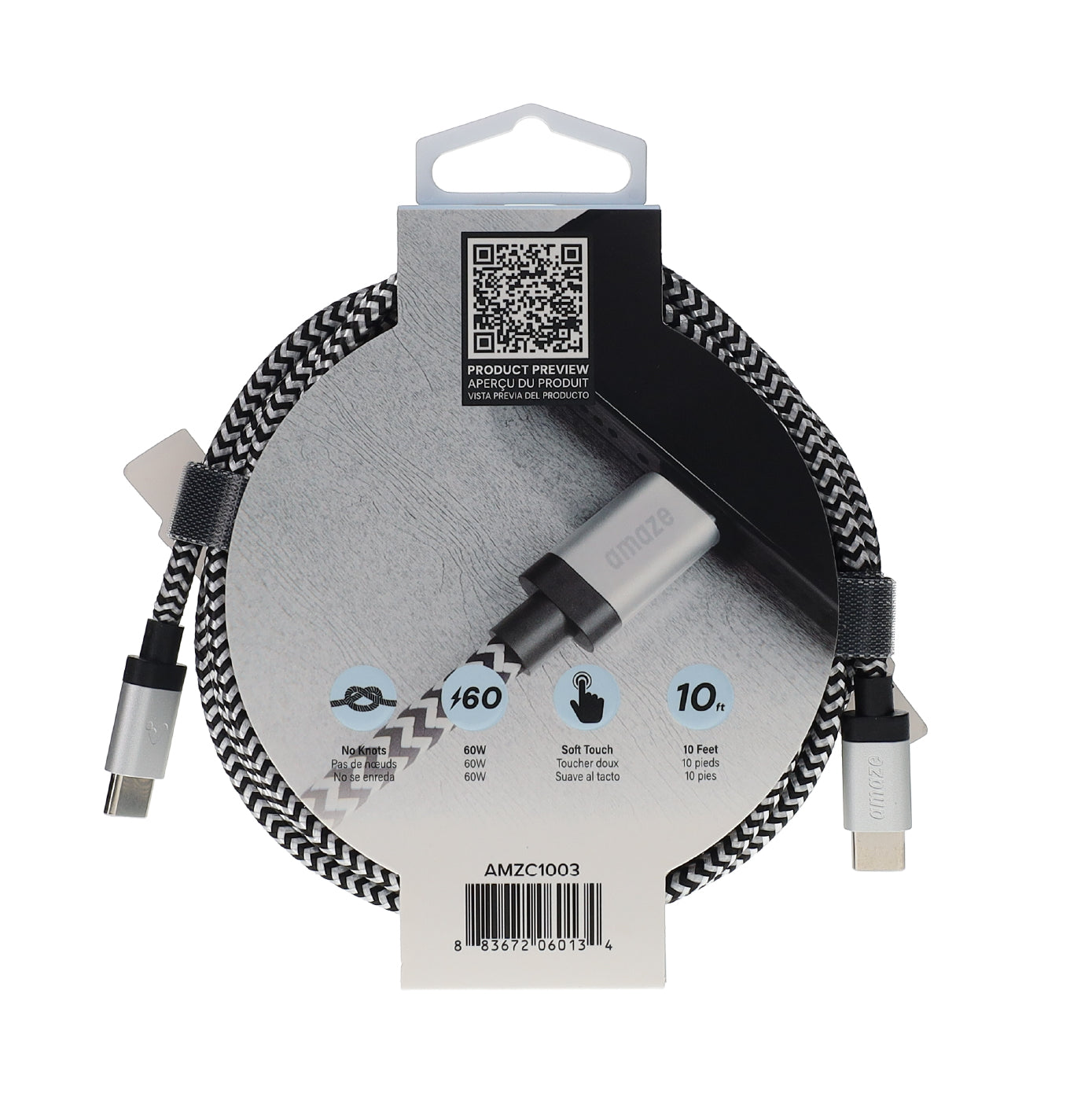 AMAZE 10FT USB-C TO USB-C Premium Braided Cable image 3