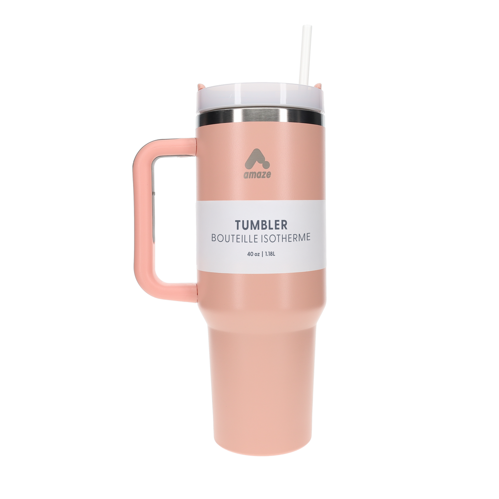 Amaze Tumbler with Reusable Straw (1L) - Black, White, Blue, Pink image 6