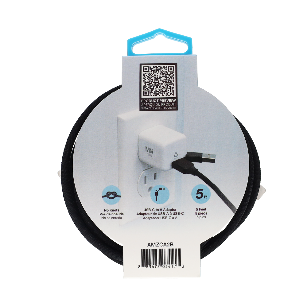 Amaze 5FT Dual Connector (USB-A & USB-C) High-Speed Charging Cable image 2