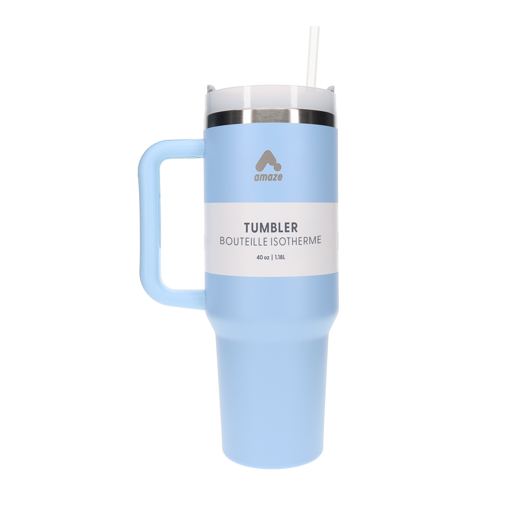 Amaze Tumbler with Reusable Straw (1L) - Black, White, Blue, Pink image 4