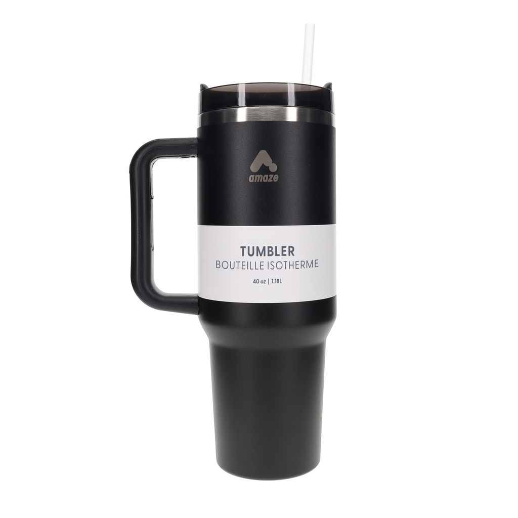 Amaze Tumbler with Reusable Straw (1L) - Black, White, Blue, Pink image 0