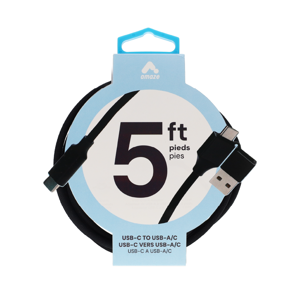 Amaze 5FT Dual Connector (USB-A & USB-C) High-Speed Charging Cable image 1