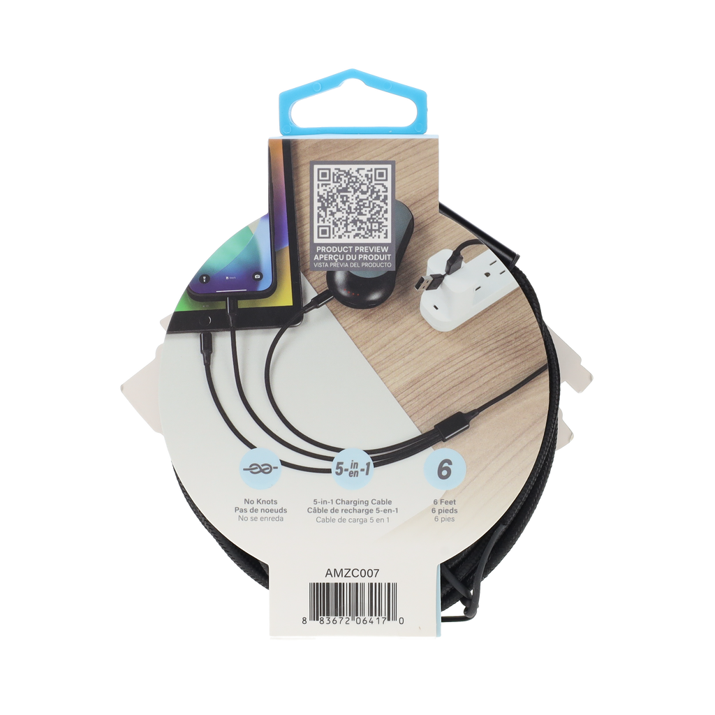 6 ft 5-in-1 Universal Charging Cable