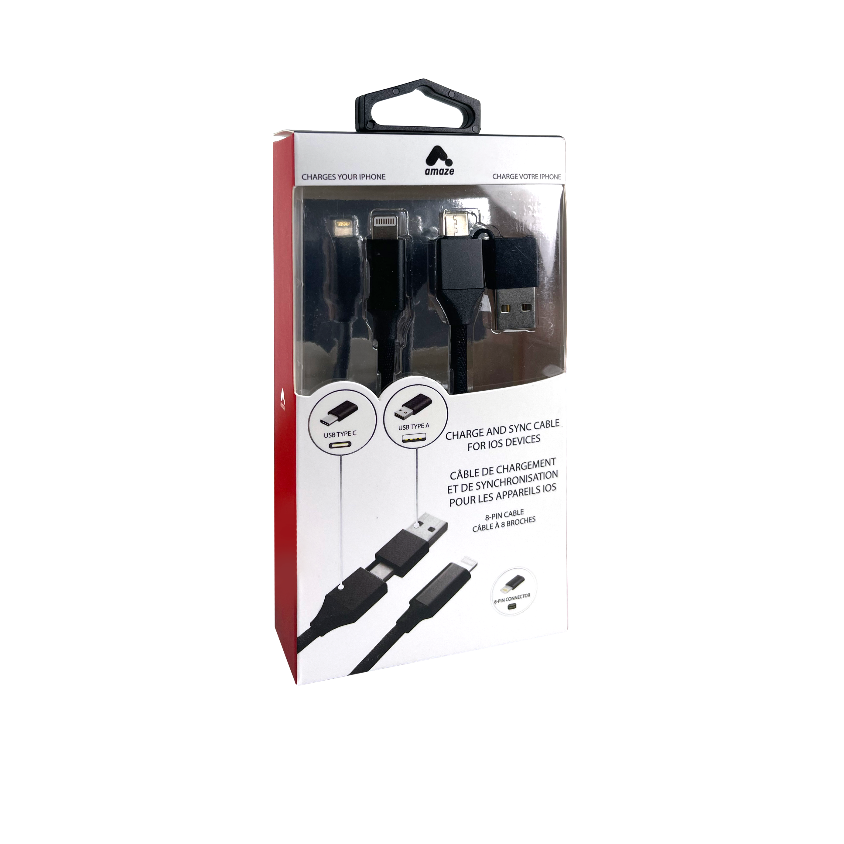 5 ft Dual Connector (Lightning to USB-A/C) High-Speed Charging Cable
