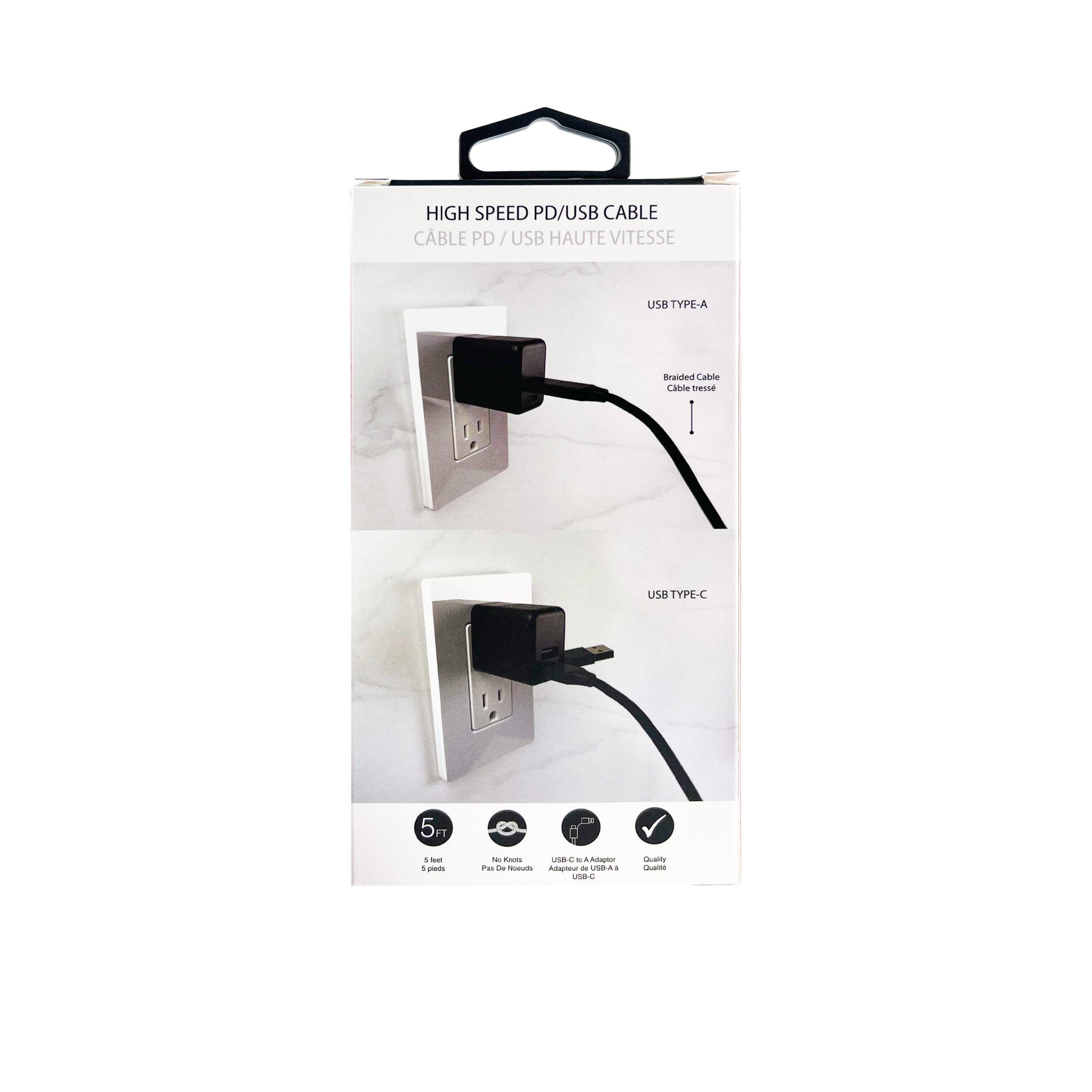 5 ft Dual Connector (Lightning to USB-A/C) High-Speed Charging Cable