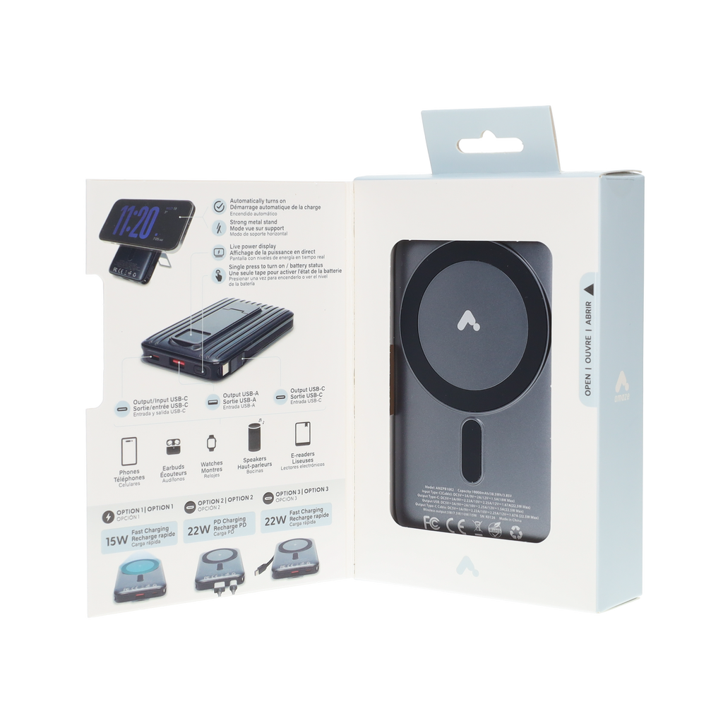 10,000 mAh Powerbank with Built-In Cable