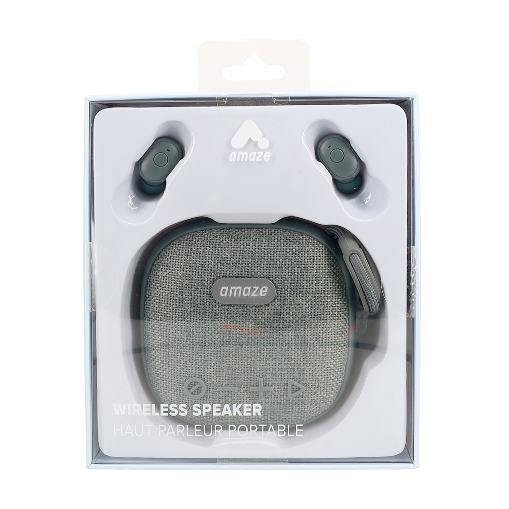 Amaze Wireless Bluetooth Speaker and Earbuds