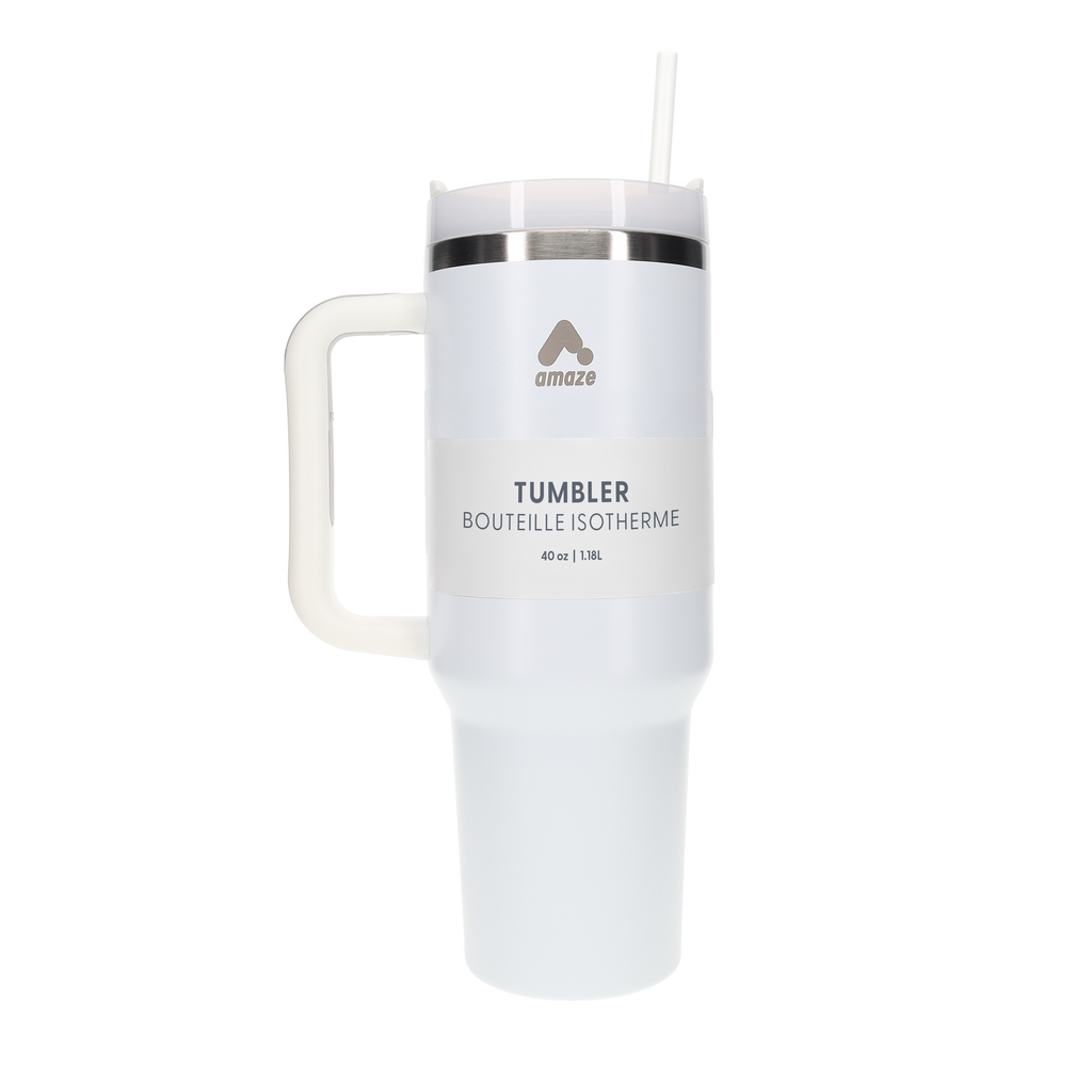 Amaze Tumbler with Reusable Straw (1L) - Black, White, Blue, Pink image 2