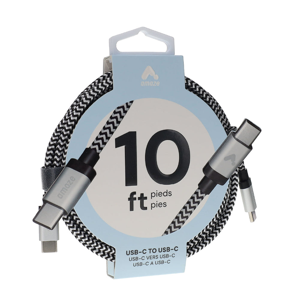 AMAZE 10FT USB-C TO USB-C Premium Braided Cable image 2